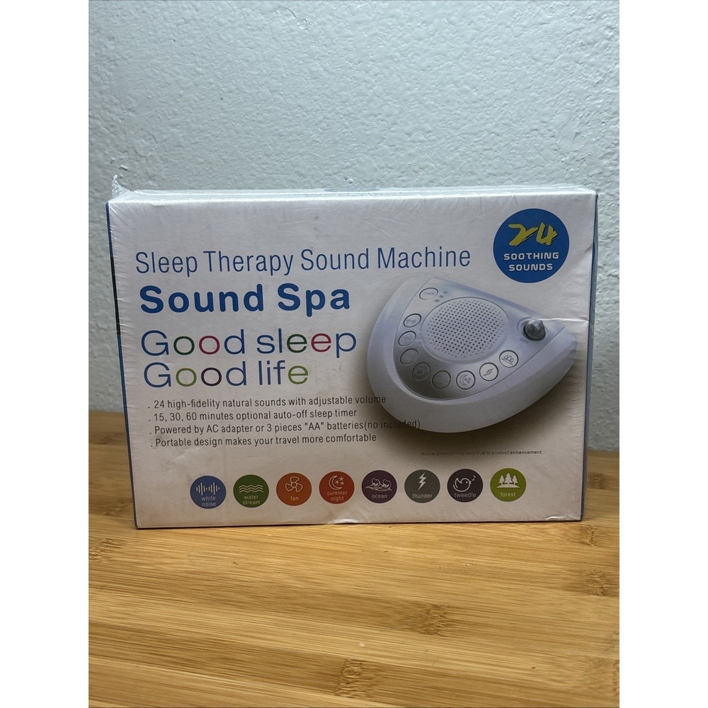 Sleep Therapy Sound Machine Sound Spa 24 Soothing Sounds Portable Auto-Off Timer